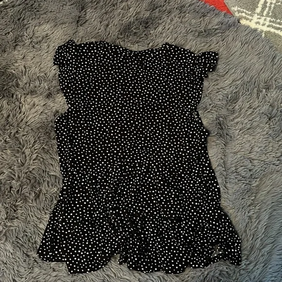 Monteau Los Angeles Black and White Polka Dot Women's Top - Picture 6 of 10